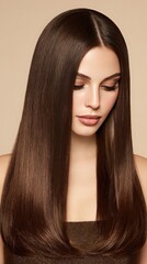 Sleek and Shiny Long Hair Portrait