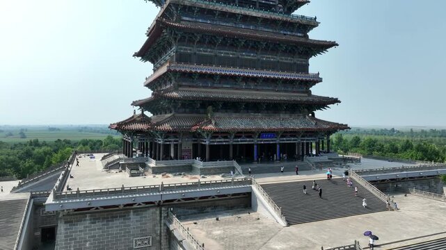 Yingxian Wood Pagoda, Shanxi Province China - Aerial Photography