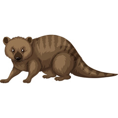Obraz premium Pixel Art Illustration of a Small Mammal with Brown Fur and Striped Tail in a Low Resolution Style Isolated on a Transparent Background