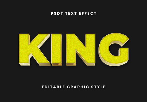 Gold Glitter Text Effect Bold Shiny 3D Font