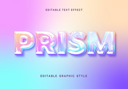 Iridescent Holographic Prism Glass Text Effect