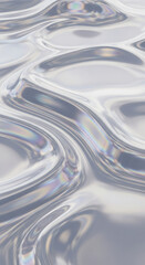 Abstract 3D liquid glass surface dynamic organic ripples rainbow light