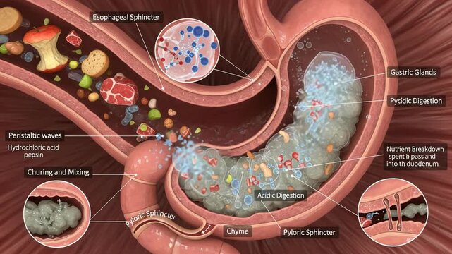 Animated 3D Medical Visualization: Journey of Food Through the Digestive System