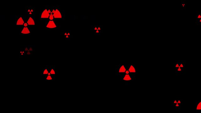 A video where many radiation marks appear and disappear, alpha channel