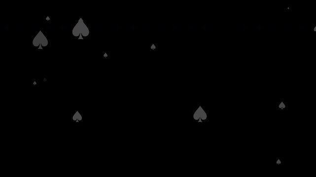 A video where many spades appear and disappear, alpha channel