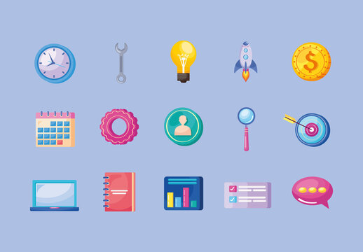 Colorful Startup Innovation Business Illustrations Set