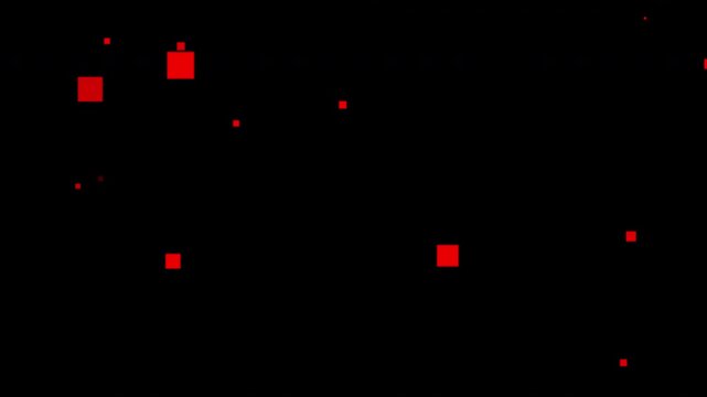 A video where many black squares appear and disappear, alpha channel