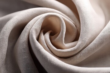 Close Up Of Beige Fabric Swirls Showing Texture And Light Reflections