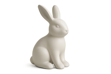 Obraz premium White ceramic bunny figurine sitting for easter
