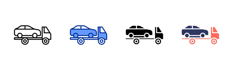 Logistics Vehicle icon set multiple style collection