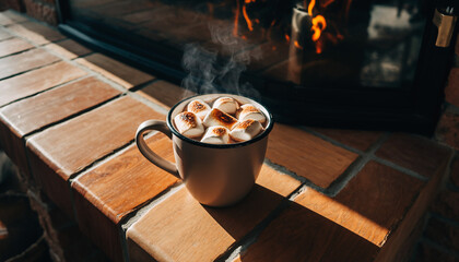 Hot Chocolate by the Fireplace