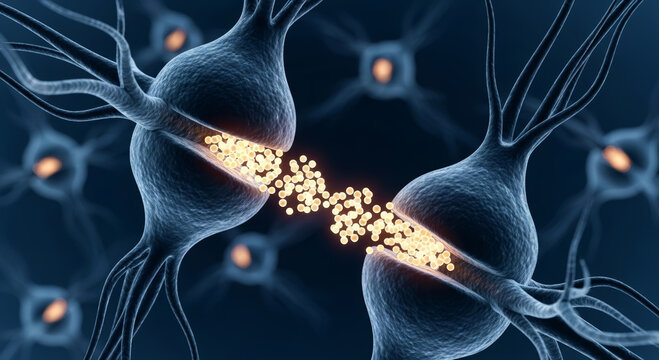 Neural network diagram synapse transmission neuron connection signal electric biology brain communication science research anatomy cell membrane axon dendrite neurotransmitter vesicle junction