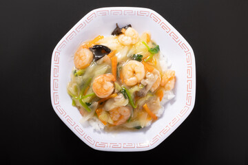 海老塩あんかけ丼（中華丼）