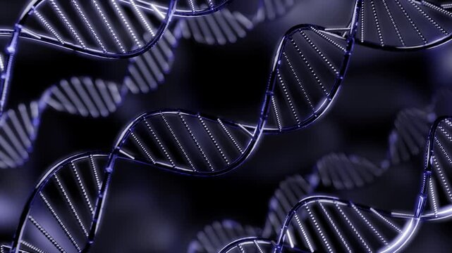 3d rendered animation of abstract conceptual DNA molecules