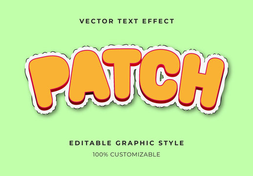Orange Sticker Outline Script Retro Text Effect Patch Puffy Online Font