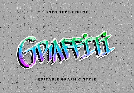Green And Purple Graffiti Tag Text Effect Gradient Urban Paint Font