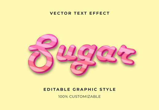 Pink And Red 3D Candy Text Effect Script Sweet Stripe Font