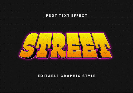 Yellow And Orange Graffiti Tag Text Effect Urban Bold Funky Font