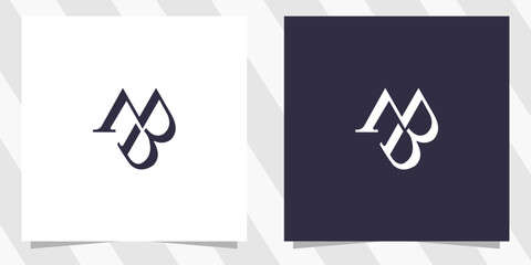 letter mb bm logo design vector