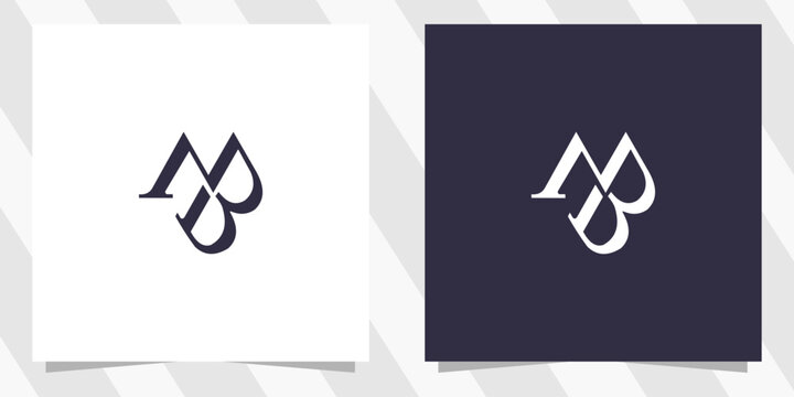 letter mb bm logo design vector