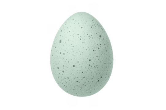 Speckled green bird egg isolated transparent background