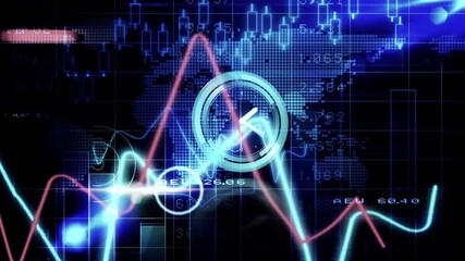 Data pulse initiating central clock pulsing, waveforms rising and marking peaks, visualizing trends