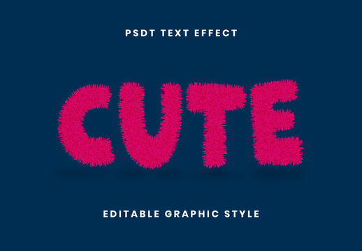 Fuchsia Furry Pink Text Effect Cute Fluffy Font