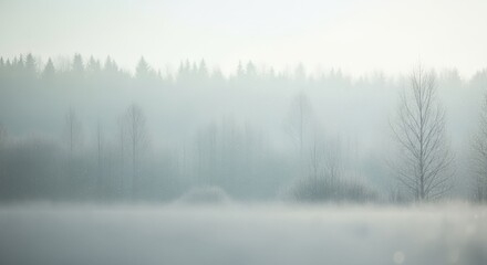 Winter Meadow Landscape with Sunlight and Copy Space, Dreamy Snowy Background