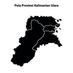 Province map of  kalimantan Utara indonesia