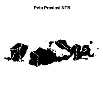 Province map of  Nusa Tenggara barat indonesia, NTB