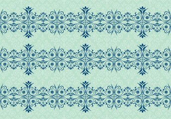 seamless pattern with blue flowers