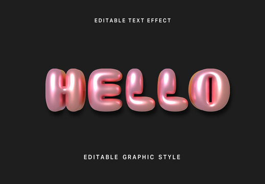 Glossy Balloon Inflated Text Effect