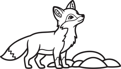Obraz premium Cute funny cartoon fox vector illustration character drawing isolated on white