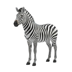 Fototapeta premium A Detailed 3D Rendering Of A Zebra Standing Against A Transparent Background Showcasing Its Iconic Black And White Stripes And Muscular Build