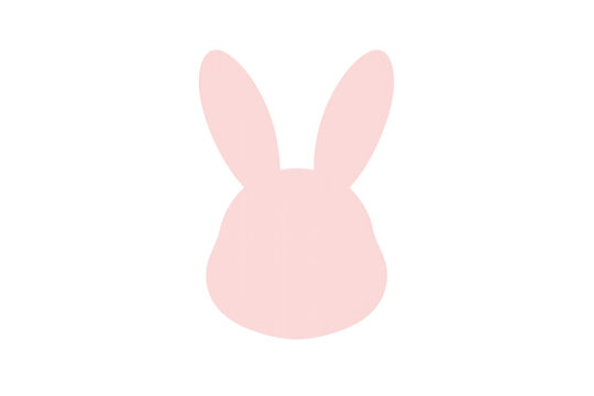 Pink bunny rabbit head silhouette transparent background