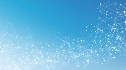 Abstract Network Connection Points on Gradient Blue Background Depicting Connectivity Nodes Data Transfer Digital Structure Technological Illustration