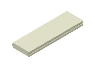 Concrete board panel. Simple flat illustration in isometric view.