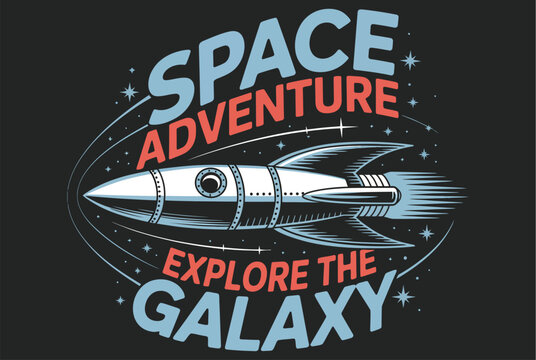 Astronaut outer space illustration, explore the galaxy themed artwork for apparel prints, stickers, patches, posters, backgrounds, and space adventure graphic design