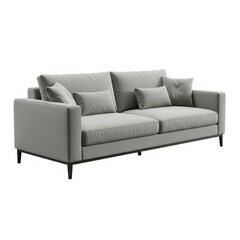Fototapeta premium 3d gray sofa with pillows 