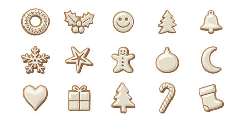 White Christmas Icon Set for Holiday Designs and Winter Projects