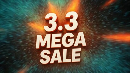 3.3 mega sale with dynamic colorful background featuring vibrant promotional advertisement and marketing campaign offering mega discount and exciting sale promotion event - Powered by Adobe