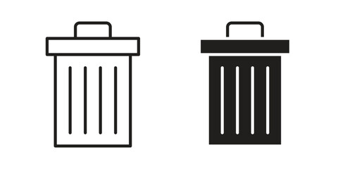 Bin icon collection with multiple styles. EPS10