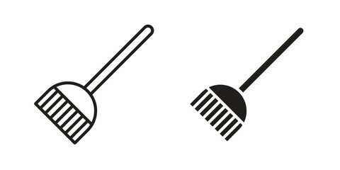 Broom icon collection with multiple styles. EPS10