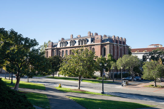 Berkeley, CA, USA - Nov 20, 2023: The South Hall, the oldest structure on the UC Berkeley campus and the only surviving building of the original university nucleus.