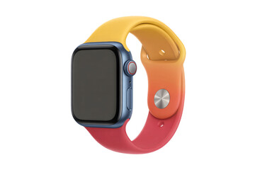 modern smartwatch with colorful gradient wristband isolated on  for wearable technology