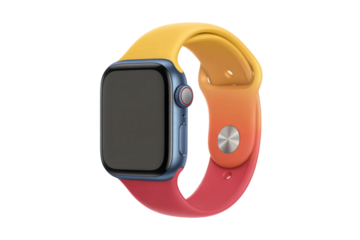 modern smartwatch with colorful gradient wristband isolated on  for wearable technology