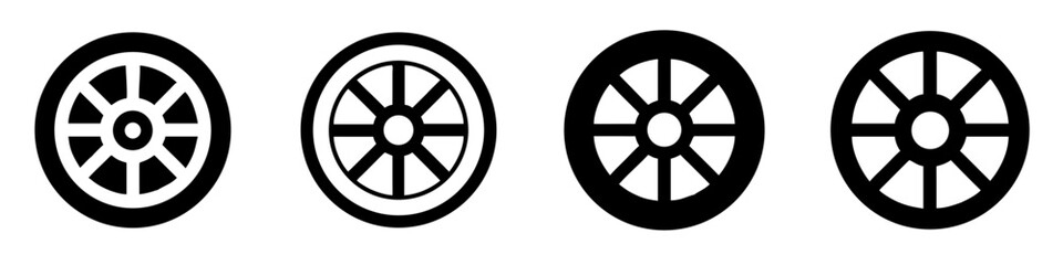 Obraz premium wheel icon set. pictogram isolated on white background. Vector illustration.