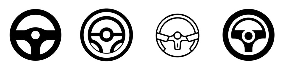 steering wheel icon set. pictogram isolated on white background. Vector illustration.