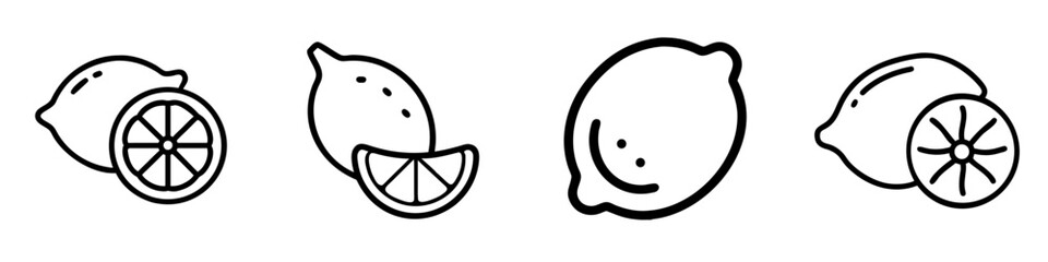lemon icon set. pictogram isolated on white background. Vector illustration.