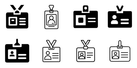 id badge icon set. pictogram isolated on white background. Vector illustration.
